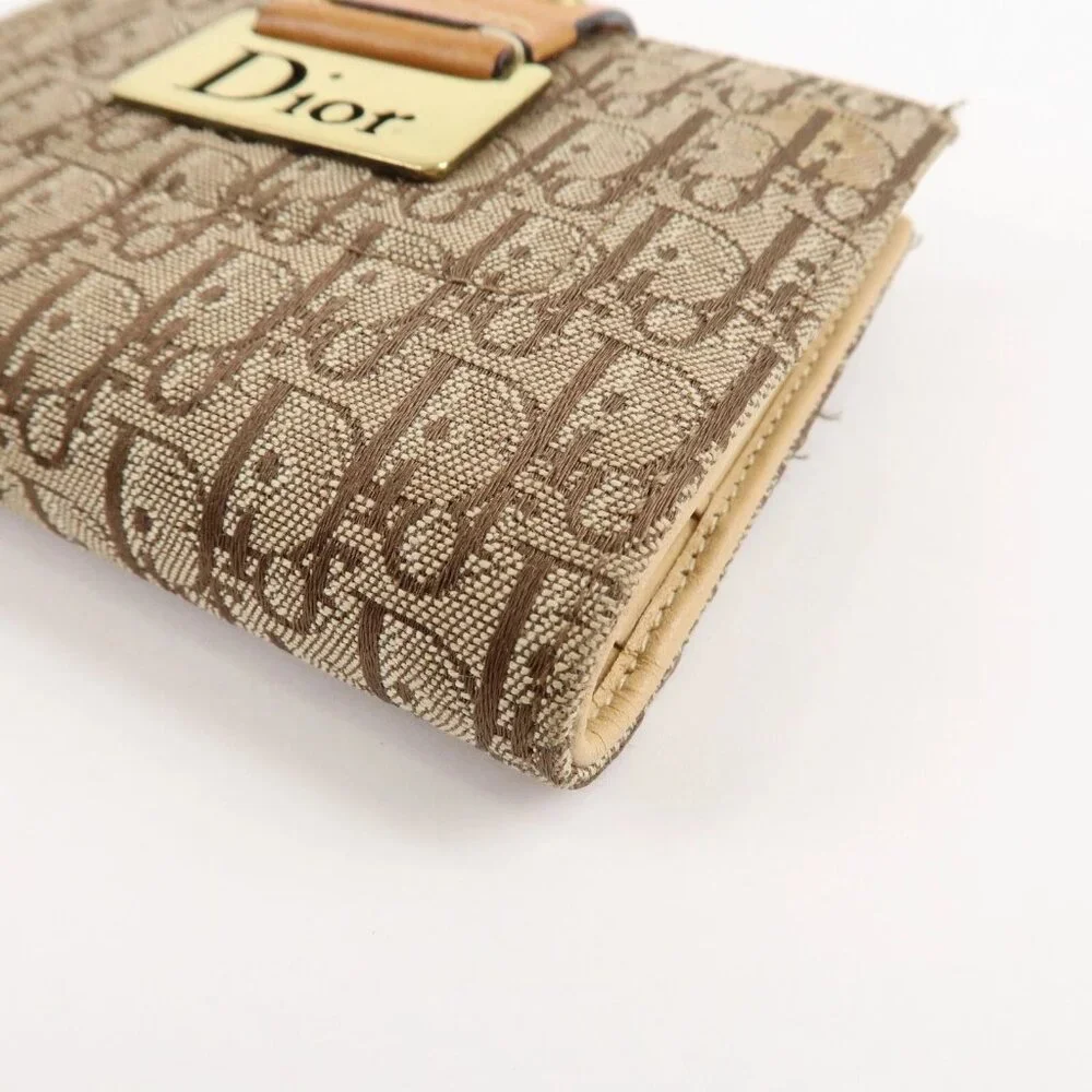 ❤️Authentic Cristian Dior Trotter Canvas Leather Bifold Card Case❤️